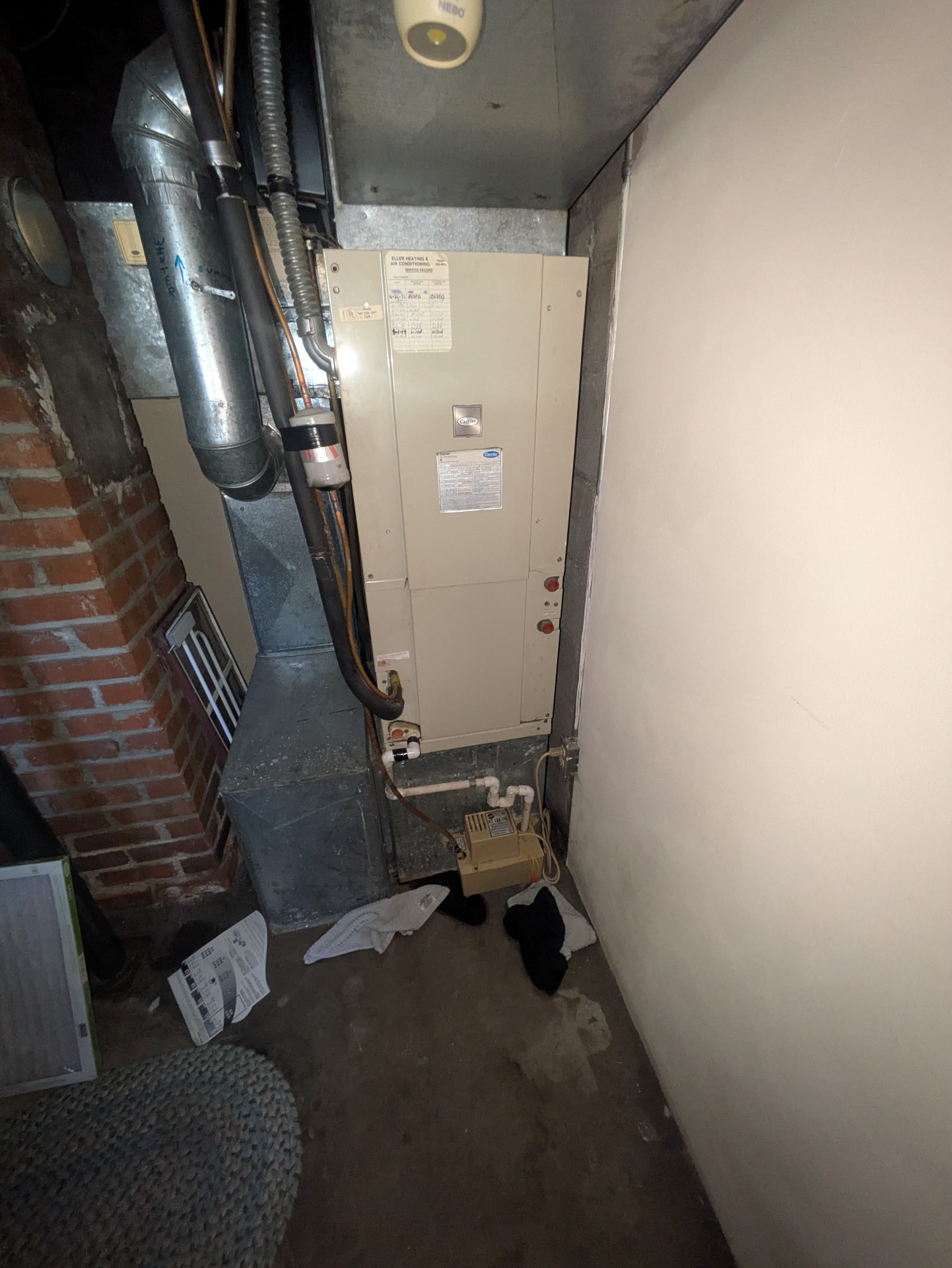 Indoor air handler inspected and serviced by Bruno HVAC