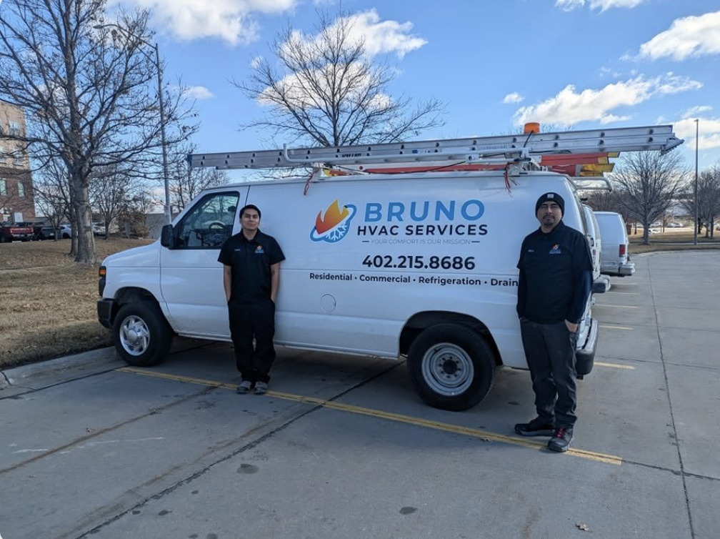 Bruno HVAC Services team and service van — Your Comfort Is Our Mission